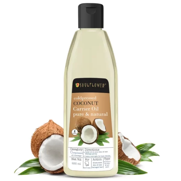 Soulflower 100% pure & Vegan High Performance Holistic Cold Pressed Coconut Carrier Oil